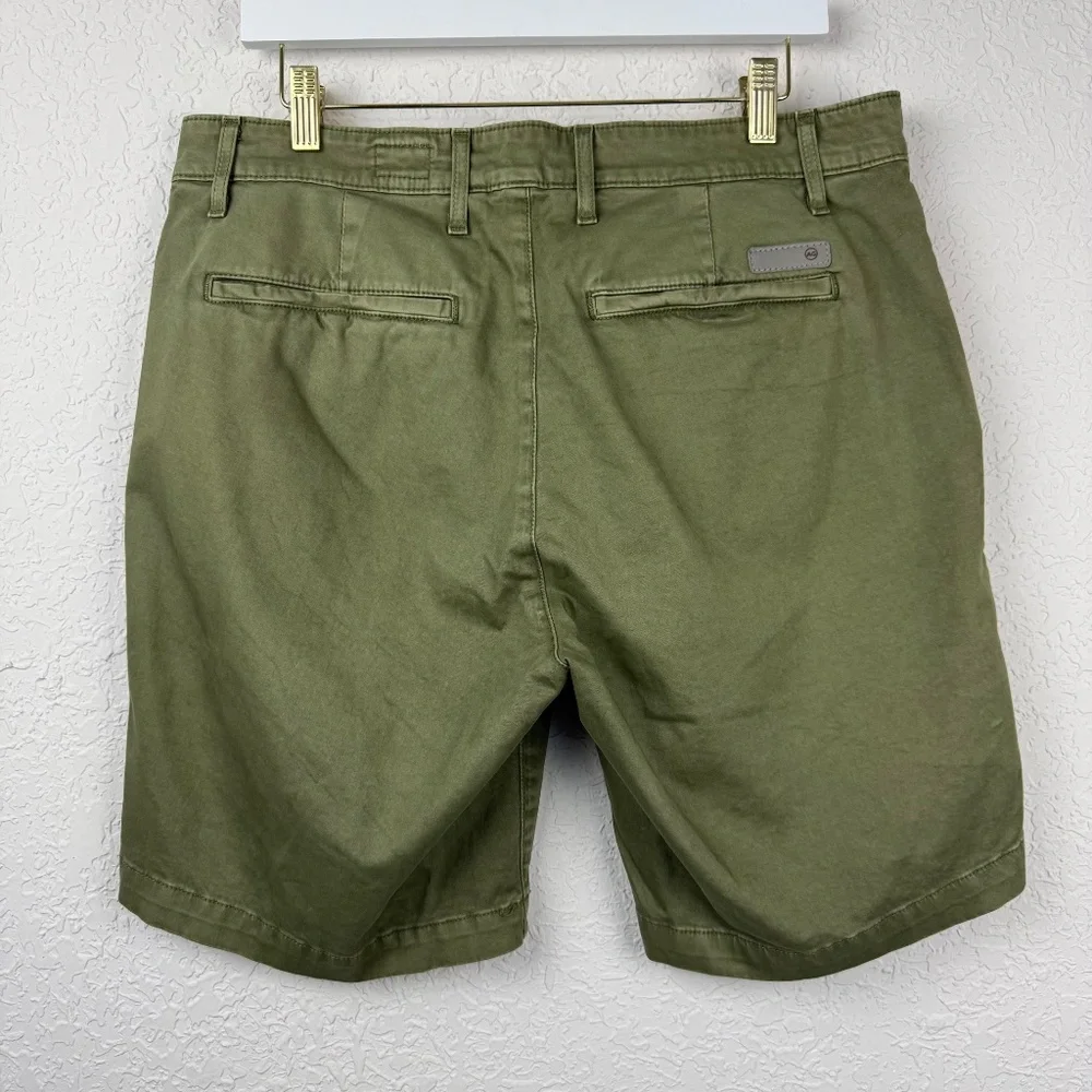 *AG Adriano Goldschmied Mens Wanderer Olive Green Slim Trouser Shorts 33R - Picture 3 of 14